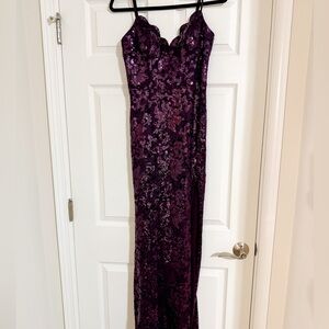 Elegant Purple Sequin Gown